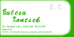 bulcsu kontsek business card